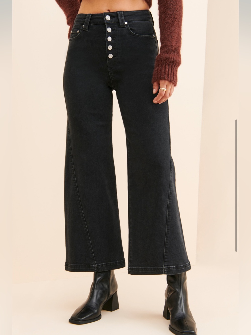 Paige Anessa High Rise Wide Leg Crop Jeans - Picture 2 of 9